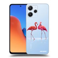 Silikónový prehľadný obal pre Xiaomi Redmi 12 4G - Flamingos pár
