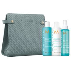 Darčeková sada na uhladenie krepatých a nepoddajných vlasov Moroccanoil Holiday Set Frizz + taštička zadarmo + darček zadarmo