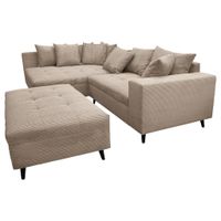 MID.YOU ROHOVÁ SEDAČKA, textil, světle hnědá