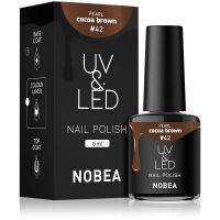 NOBEA UV & LED Nail Polish hybrydowy lakier do paznokci z użyciem lampy UV / LED błyszczący odcień Cocoa brown #42 6 ml