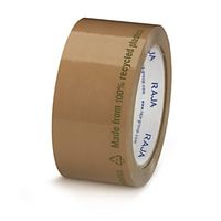 6 x Hnědá tichá lepicí páska RAJA z 80% recyklovaného polypropylenu, 50 mm x 66 m, 32 mikronů - mini balení