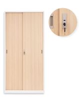 Kancelářská kovová skříň s posuvnými dveřmi na klíč Toronto Wood