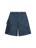 High Waist Twill Cargo Shorts