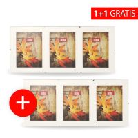 Akce 1+1: Skleněný Clip Fix rámeček galerie 3foto 13x18 + druhý stejný fotorámeček navíc