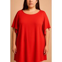 Plus Size Haljina Od Viskoze, Crvena