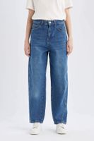 DEFACTO Carrot Fit High Waist Ankle Length Jean Washed Trousers