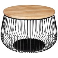 Novel KONFERENČNÝ STOLÍK, prírodná farba, čierna, drevo, kov, kompozitné drevo, 70/70/45 cm