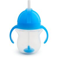 Munchkin Click Lock™ Tip & Sip Tasse mit Strohhalm mit Gewichten Blue 6 m+ 207 ml