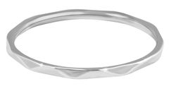 Troli Minimalistický oceľový prsteň s jemným dizajnom Silver 49 mm