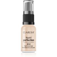 Claresa Liquid Perfection 2in1 puder s visokim prekrivanjem nijansa 102 Warm Medium 18 g