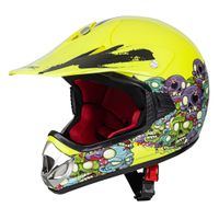 Dětská moto přilba W-TEC V310  Zombie Neon Green  L (53-54)