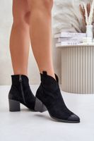 Cowboy boots on a heel insulated from eco suede Vinceza black