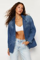 Trendyol Blue Blazer Denim Jacket