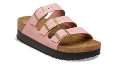 Birkenstock Florida Flex Platform Nubuck Leather Narrow Fit Pink Clay Dámske - Sandále Birkenstock - Ružová - 1031402-3.5 - Size: 3.5
