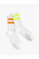 Koton Set of 2 Tennis Socks Striped Patterned