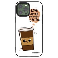 Silikónový čierny obal pre Apple iPhone 13 Pro Max - Cute coffee