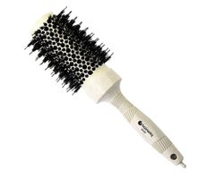 Okrúhla fúkacia kefa z organického materiálu s tromi typmi štetín Hairway Organica - krémová, 44 mm (07167) + darček zadarmo