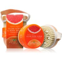 The Somerset Toiletry Co. Tropical Fruits Grapefruit & Orange cukrový telový peeling + kefa 150 g