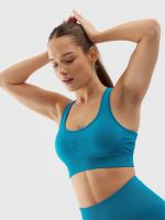 Women's 4F Low Support Sports Seamless Bra - Turquoise