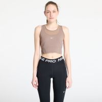 Nike Pro Women's Dri-FIT Cropped Tank Top Mink Brown/ White L