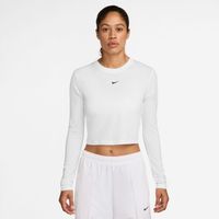 Nike Sportswear Chill Knit Wmns Slim Long-Sleeve Cropped Top White - Dámske - Tričko Nike - Biele - HF5322-102 - Veľkosť: L