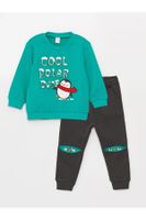 LC Waikiki Baby Boy Printed Crew Neck Sweatshirt and Sweatpants
