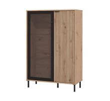 Nízka vitrína nautille - dub/čierna