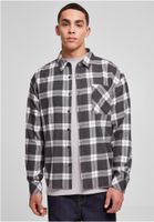 Boxy dark checked shirt grey/white