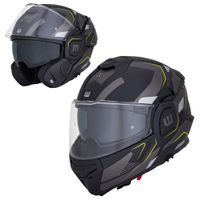 Překlopná moto přilba W-TEC Zoroz P/J Matt Black-Fluo Yellow S (55-56)