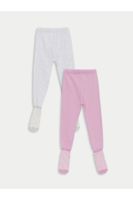 LC Waikiki Baby Girl With Elastic Waist Socked Pants 2-Pack