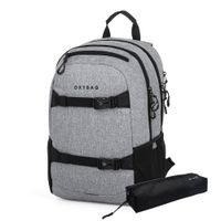 Študentský batoh s peračníkom OXY Sport Grey Melange