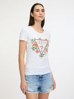 Guess Triangle Flowers Tricou Alb