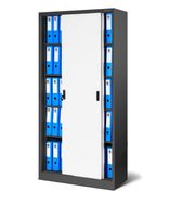 Kovová skříň s posuvnými dveřmi KUBA: antracitově-bílá 90x185 cm (915)