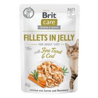 Kapsička Brit Care Cat Fillets in Jelly with Fine Trout & Cod 85g