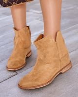 Resti Boots cowboy style on covered wedge Blueston