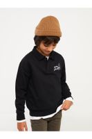 LC Waikiki Boys Polo Neck Printed Long Sleeve Sweatshirt