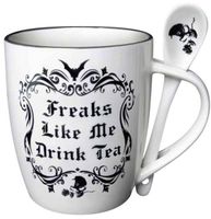 kubek z łyżką ALCHEMY GOTHIC - Freaks Like Me Drink Tea