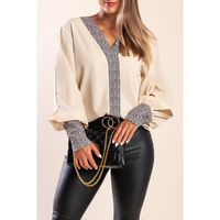 Elegante Bluse Mit Leoprint Polina, Beige