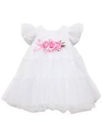 Glittered Tulle Dress W/ Appliqué