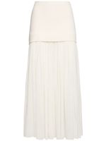 Paige Pleated Crepe Chiffon Midi Skirt