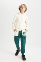 DEFACTO Boys Printed Cargo Pocket Elastic Waist Leg Jogger Sweatpants