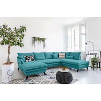 P & B SEDACIA SÚPRAVA, textil, tyrkysová