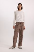 DEFACTO Fall in Love Patterned Elastic Waist Poplin Pajama Bottoms