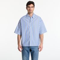 Koszula Urban Classics Striped Short Sleeve Summer Shirt White/ Blue L