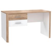 Xora PÍSACÍ STÔL, biela, farba duba, 125/60/73,8 cm
