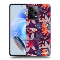Silikónový čierny obal pre Xiaomi Redmi Note 12 Pro 5G - Purple Leaf