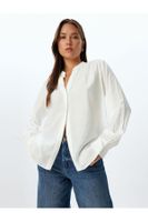 Koton Collarless Shirt Long Sleeve Button Down