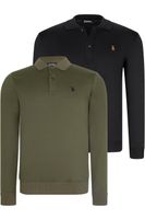 DOUBLE SET V4007 DEWBERRY MEN'S SWEATSHIRT-BLACK-KHAKI