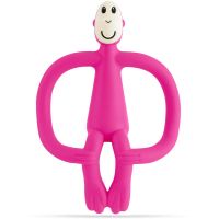 Matchstick Monkey Teething Toy and Gel Applicator Beißring mit 2 in 1 Bürste Pink 1 St.