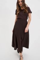 Marisse Brown Skirt With A Slit